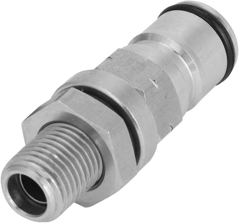 semfeil brew Homebrew 304 Stainless Steel Corny Keg 1/4’’ BSP Ball Lock Post Bulkhead With Poppets With Male NPT Hex Nipple, 19/32"-18 Gas/Liquid Corny Keg Adapter (Gas) - Image 1